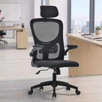 Échantillon Gratuit - Chaise de Bureau Exécutive Moderne Pivotante Ergonomique en Maille Marron avec Accoudoirs, Dossier Massant Doux, pour PDG, Inde
