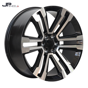 Mesh Design 22 24 <span class=keywords><strong>pouces</strong></span> <span class=keywords><strong>jantes</strong></span> machine noire 6 trous 6X139.7 roues de voiture de tourisme pour GMC #17102 - Product Image 2
