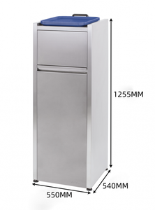 304 Stainless Steel Commercial Trash Station Hidden Garbage Bin Cabinet with Countertop for Restaurant <b>Kitchen</b> - Product Image 4