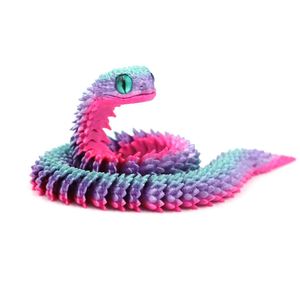 Modèle de serpent tridimensionnel, jouet créatif fait à la main, cadeaux pour enfants, imprimé en 3D rouge - Product Image 1