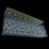 Lustre décoratif moderne en cristal perlé de luxe de lumière pendante carrée d'intérieur pour la forme rectangulaire d'hôtel