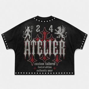T-shirt personnalisé avec strass, coton lourd 300 GSM, délavé à l'acide, coupe oversize courte et carrée, streetwear, t-shirt graphique pour homme - Product Image 2