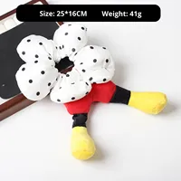 AITONFG Chouchou en Tissu Mickey Mouse Mignon Attache Cheveux Chignon Doux Accessoire 25cm pour Femmes et Enfants Style Floral
