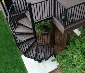 सीबीएममार्ट आसान स्थापित विला वाणिज्यिक सीढ़ियाँ ग्लास स्टेप सर्पिल सीढ़ी निवासी इनडोर लकड़ी चलने वाली टिकाऊ सीढ़ियाँ