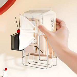 Suction Cup Towel Storage Rack Transparent Square Minimalist Organizer Shelf For Bathroom Toilet Paper Holder - Product Image 4