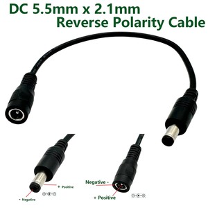 Câble convertisseur de polarité inversée DC 5,5 mm x 2,1 mm pour clavier, guitare, piano, pédales d'effets, haut-parleur, <span class=keywords><strong>radio</strong></span> - Product Image 1