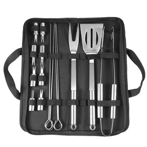 Stainless Steel <b>BBQ</b> <b>Tool</b> Set 16 Piece Portable Outdoor Grilling Kit With Forks Spatulas Clips Durable Cooking <b>Tools</b> - Product Image 5