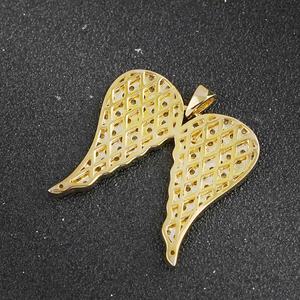 Collares con Colgantes de Alas de Ángel para Hombre, con Circonitas Cúbicas, de Latón, Joyería de Moda, Regalos, Joyería Hip Hop - Product Image 4