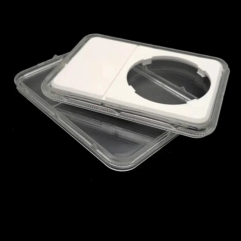 Caixa de certificação ultrassônica, caixa de plástico de qualidade, suporte para moedas, grau transparente
