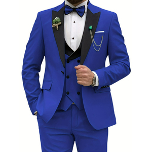 Giacca da uomo con un bottone completo da uomo matrimonio sposo tre pezzi con risvolto Slim europa e abito Casual formale degli stati uniti - Product Image 2