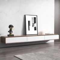 Console TV murale en bois moderne et minimaliste, rangement durable pour salon et mobilier d'hôtel