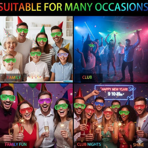 <span class=keywords><strong>Occhiali</strong></span> <span class=keywords><strong>LED</strong></span> Luminosi per Feste, <span class=keywords><strong>Occhiali</strong></span> Lampeggianti al Neon, Accessori per Concerti e Bar, Oggetti di Scena Fluorescenti per Foto - Product Image 2
