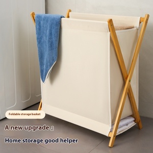 WeavWin Large Nordic Bamboo Foldable Laundry Hamper New Model Storage <strong>Bin</strong> with Cotton Lid for Dirty Clothes for Bathroom Bedroom - Product Image 4