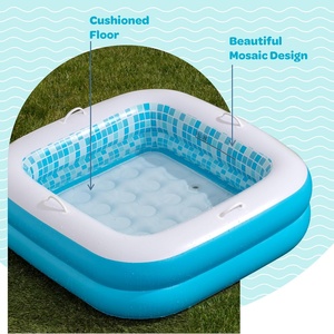 Piscine gonflable pour bébé avec poignée et tuyau de vidange, plancher souple, jouet aquatique d'été pour l'extérieur, cadeau de premier anniversaire pour garçons de 1 an - Product Image 4