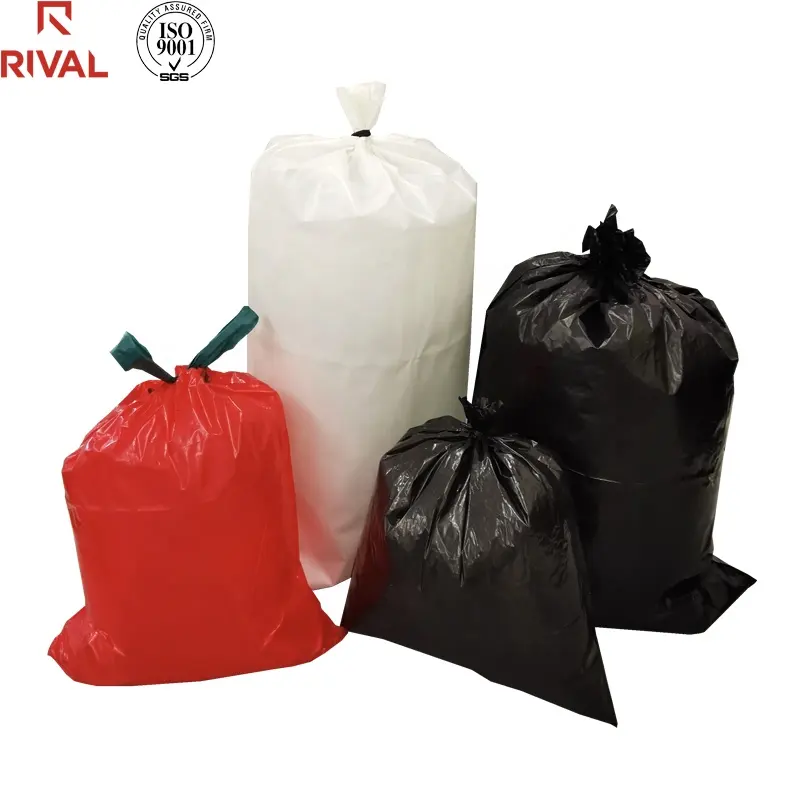 Bolsas de basura en rollo de 120 litros, bolsas de basura negras de plástico 100% Biodegradable, 2 Mil de gran capacidad, de alta calidad, 120l