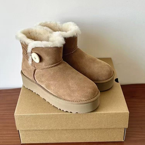 Botas Vaqueras de Piel de Oveja para Invierno, Antideslizantes, Suaves, Originales Uggs, Botas de Campo para <span class=keywords><strong>Mujer</strong></span> - Product Image 3