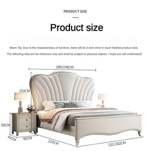 Простая конструкция, деревянная каркасная дешевая деревянная кровать, Современная двуспальная кровать, Роскошная мягкая кровать с хранением - Product Image 5