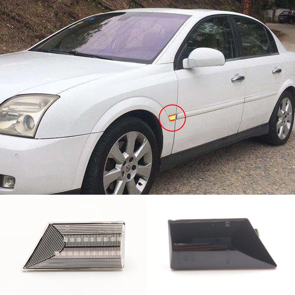 Feu clignotant LED pour Opel Signum Vectra C 2003 — 2008, phare automatique, lumière clignotante, marqueur latéral dynamique, 2 pièces