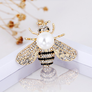 Shirt Pak Accessoires Broches Pinnen Sieraden Parel Diamant Dier Insect Honingbij Strass Broche Kristal Insect Broche Broche - Product Image 3