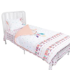 Juego de cama silencioso para niños pequeños, funda de edredón con estampado de dibujos animados en 3D, funda de almohada - Product Image 1