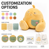 Peluche Monstre Somnolent Jaune Personnalisée, Fabrication Directe Usine OEM ODM, Fabricant d'Animaux en Peluche, Vente en Gros, MOQ, Peluche Amusante