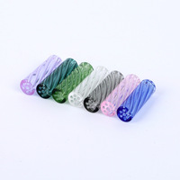 Embout de cigarette en verre multicolore de luxe, design spirale à 7 trous, filtre cylindrique jetable pour accessoires de tabac