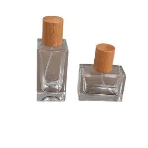 Portable Glass Spray Bottle 30ml 50ml Walnut Wood Cap <b>Perfume</b> Dispenser Travel Size Empty Bottle For Fragrance Storage - Product Image 5