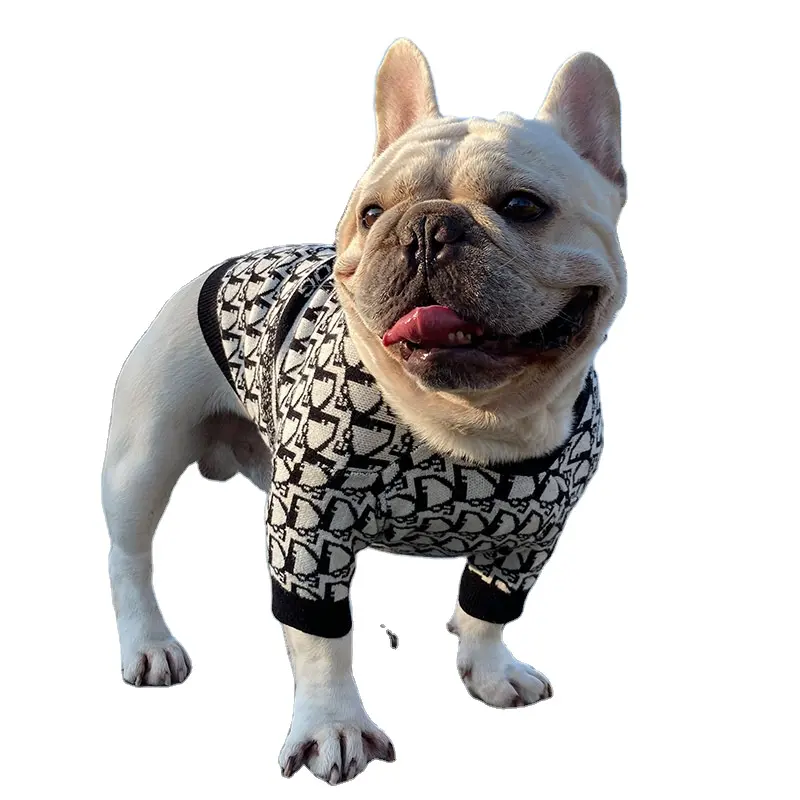 Wholesale New Fashion Luxury Brand Pet Dog Clothes Dog Design Letter Knitted Sweater Clothes For Small Medium Large Dog