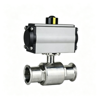Vanne à boisseau sphérique pneumatique à installation rapide, en acier inoxydable 304, qualité sanitaire, type à collier, pour eau, gaz, huile Q681F, support personnalisé
