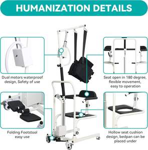 מעלית מעלית מעלית כיסא גלגלים עם גוף מתכווננת עבור רחצה נכים לעבור למיטה - Product Image 5