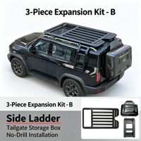 Pour la nouvelle Chery Jetour : Kit d'aménagement extérieur avec barres de toit, échelle, porte-sacoches latéraux et tente