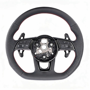 Volant sport en cuir chauffant à fond plat pour <span class=keywords><strong>Audi</strong></span> A6 A7 <span class=keywords><strong>C8</strong></span> S6 S7 <span class=keywords><strong>RS</strong></span> <span class=keywords><strong>6</strong></span> <span class=keywords><strong>RS</strong></span> 7 2019-2025, amélioré pour <span class=keywords><strong>Audi</strong></span> A7 <span class=keywords><strong>C8</strong></span> - Product Image 2