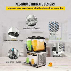 Slush Machine 2 Tanques 15L * 2 Bebida congelada 1000W Uso comercial - Product Image 3
