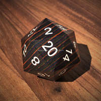 Grand jeu de dés en bois polyédrique D20 personnalisé jeu de dés en bois de jeu de société