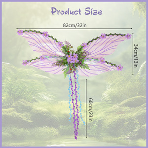 Ailes de papillon DAMAI pour Halloween, déguisement, décoration florale, accessoires pour mariage et fête d'Halloween, ailes de fée et d'elfe - Product Image 6