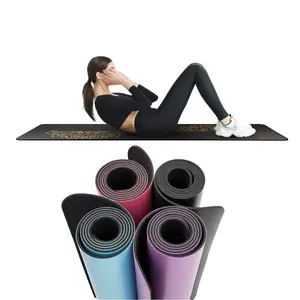 2024 New Premium Quality UV Print High Quality Sport Waterproof Exercise Cheap Black PU Rubber Yoga Mat