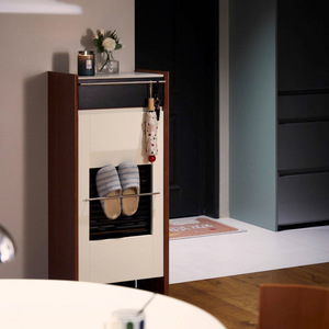 Mueble Zapatero de Madera Maciza y Ratán Estilo Nórdico, Diseño Moderno Minimalista, Gran Capacidad de Almacenamiento, para Entrada, Sala de Estar o Recibidor - Product Image 4