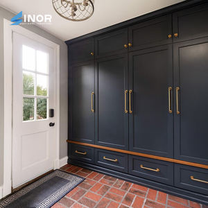 Armoire autoportante en bois massif de style industriel avec accents métalliques, étanche, pour la maison urbaine - Product Image 6