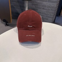 Casquette de baseball en PVC brodée style coréen pour femme, 6 pièces, ajustable, polyvalente, simple, printemps-automne, chapeau de soleil