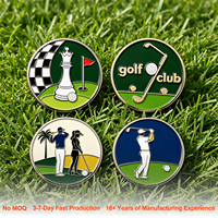 Marqueur de balle de golf magnétique personnalisé en fer avec logo, étiquette artisanale en émail, marqueurs de balle gravés, accessoire de golf