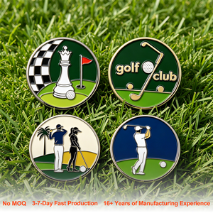 Marqueur de balle de golf magnétique personnalisé en fer avec logo, étiquette artisanale en émail, marqueurs de balle gravés, accessoire de golf - Product Image 1