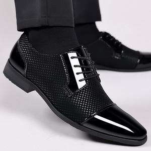 Chaussures de Mariage pour Homme en Polyester à Lacets, Nouveau Style Britannique et Coréen, Respirantes, à Bout Rond, Idéales pour le Printemps et l'Automne, Formelles et Décontractées - Product Image 3