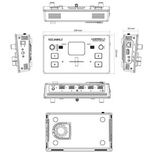 FEELWORLD LIVEPRO L1 V1 Mixeur vidéo HDMI 4K professionnel, commutateur OEM, production multi-caméras, streaming USB3.0, logo personnalisé - Product Image 6