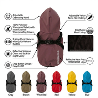 Imperméable pour chien classique d'hiver en polyester imperméable à l'eau et respectueux de l'environnement avec imprimé animal