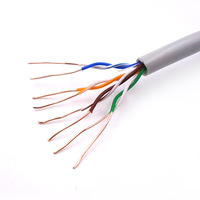 Red Cat5e UTP 4P LAN Cable 24AWG CCA Cat 5E Ethernet RJ45 Conector Cable de conexión interior 2-8 pares 300m 305m Precio