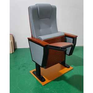 Chaise moderne personnalisée haut de gamme en bois et tissu, multi-usages, pour école, théâtre, église, cinéma, avec tablette d'écriture - Product Image 6