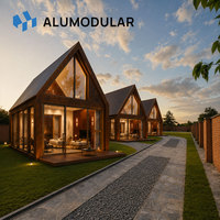 Cabane triangulaire préfabriquée en aluminium pour station balnéaire en montagne, idéale pour le développement du tourisme en montagne