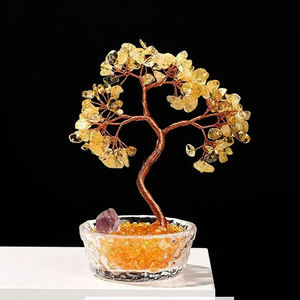 Vente en gros 13-14cm pierres de guérison naturelles <span class=keywords><strong>cristal</strong></span> arbre d'argent Feng Shui porte-bol en verre arbre de vie de pierres précieuses mixtes arbre de <span class=keywords><strong>cristal</strong></span> - Product Image 4