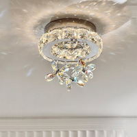 Lámpara de Techo LED de Acero Inoxidable de Lujo Francés, Moderna, de Superficie, con Forma de Anillo, para Exteriores, Pasillos, Balcones, Entradas y Vestíbulos