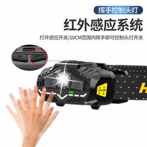 Linterna Frontal LED XPG Recargable Tipo C para Montañismo, Luz Dual Roja y Blanca con Sensor de Gestos - Product Image 4
